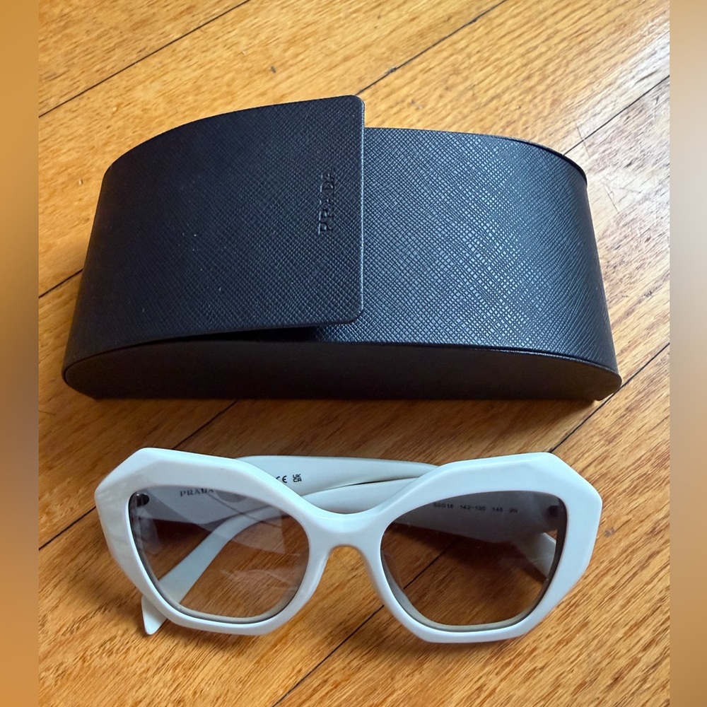 Prada Ivory Sunglasses with Black Case
